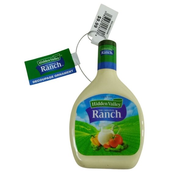 Original Hidden Valley Ranch Bottle 4 inch Decoupage Ornament - Picture 2 of 3